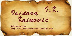 Isidora Kainović vizit kartica